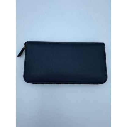 Prada PRADA Zip in Blue Saffiano Wallet