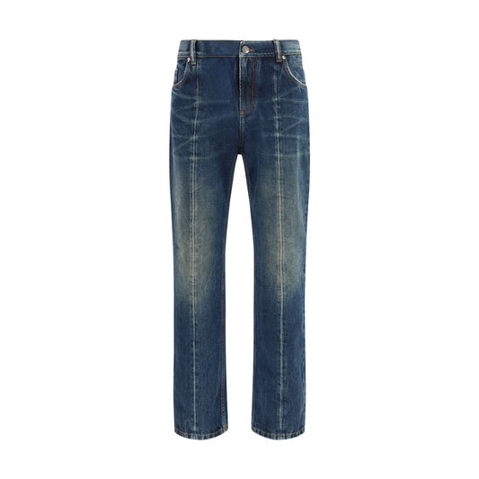 Versace Blue Cotton Straight-Leg Jeans 1728,72470364320,Blue,Clothing,Jeans Denim - Clothing,Men,New with tags,Straight-Leg Jeans - Jeans Denim - Clothing,Versace,W30,W32