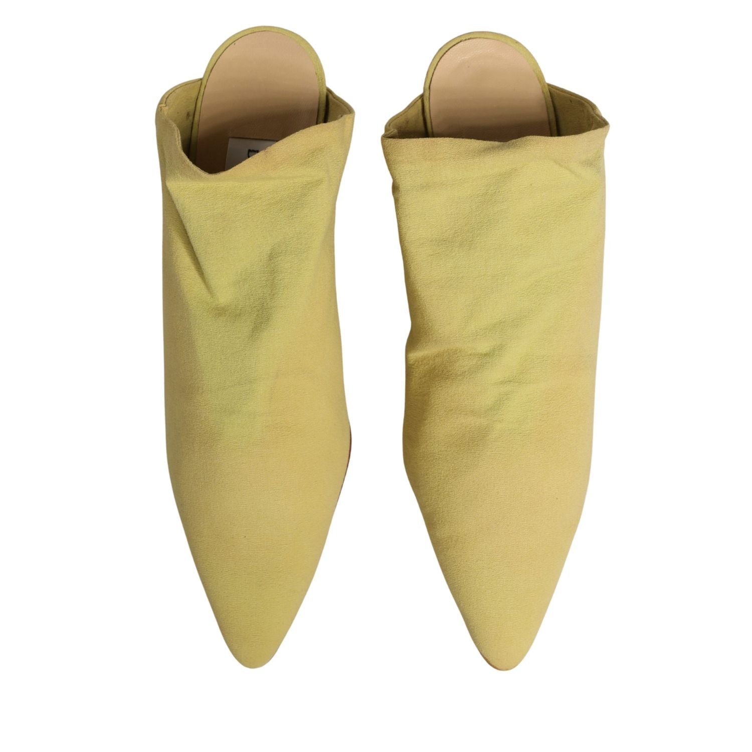 Dolce & Gabbana Yellow Suede Heel Mule Shoes