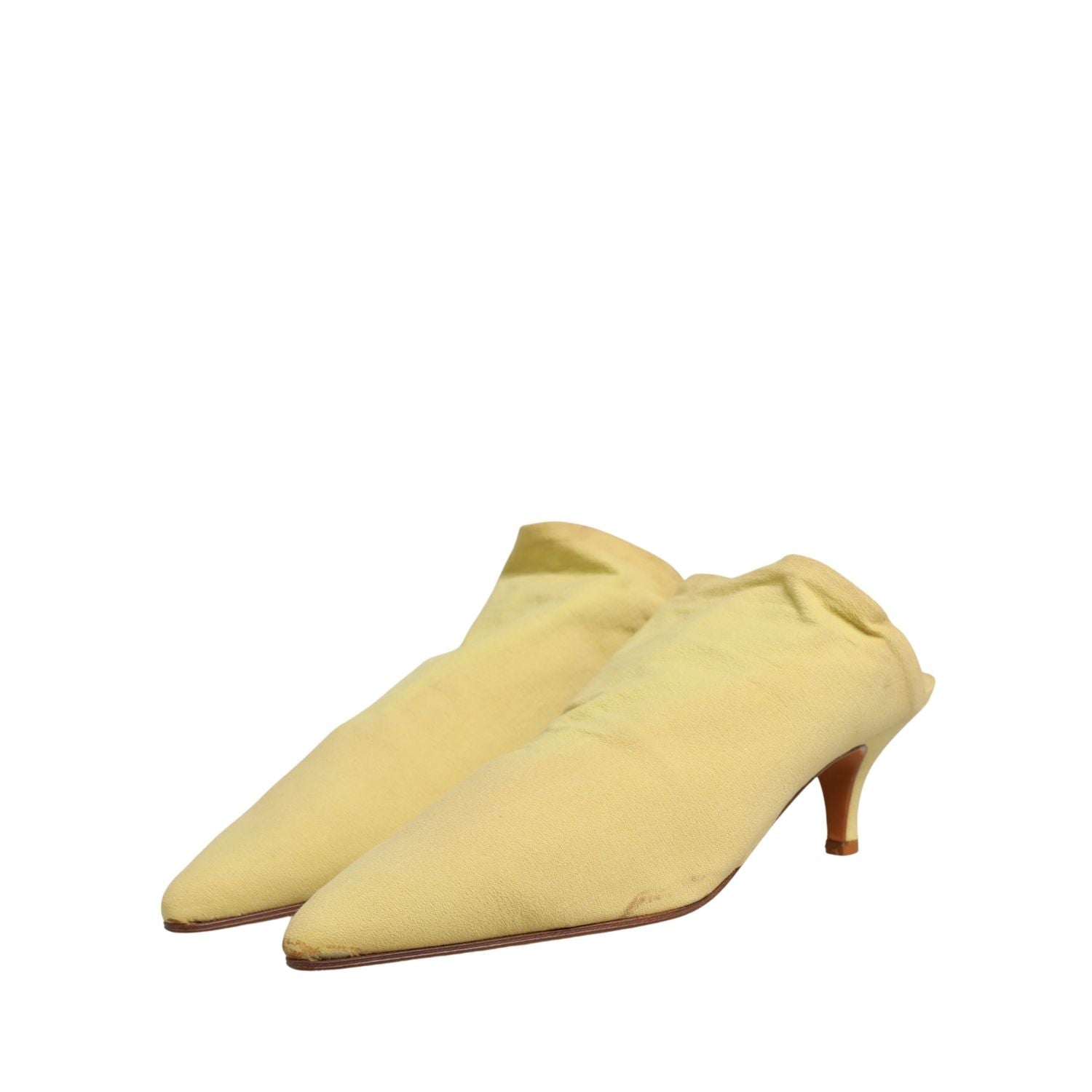 Dolce & Gabbana Yellow Suede Heel Mule Shoes