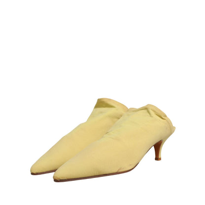 Dolce & Gabbana Yellow Suede Heel Mule Shoes