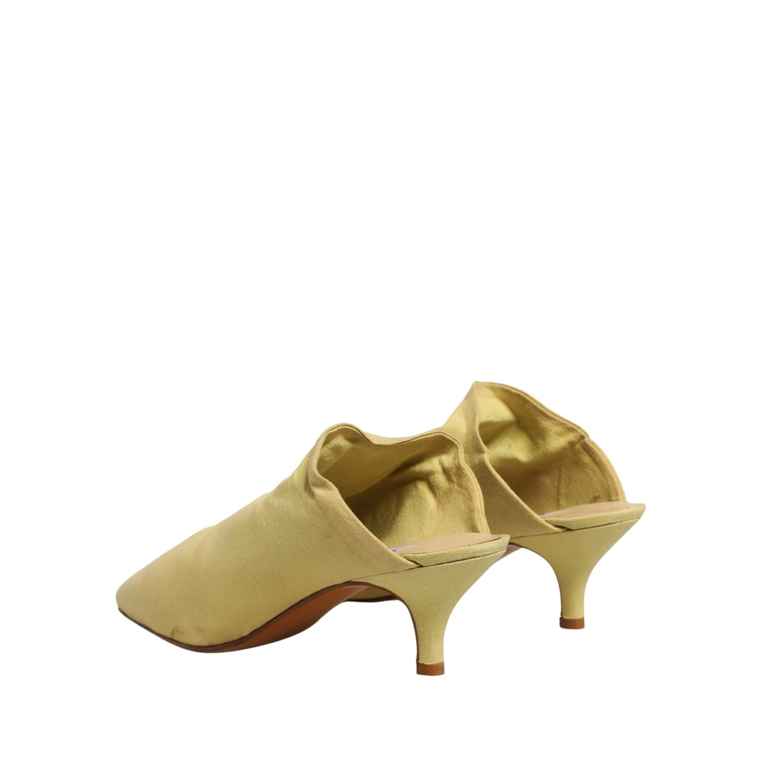 Dolce & Gabbana Yellow Suede Heel Mule Shoes