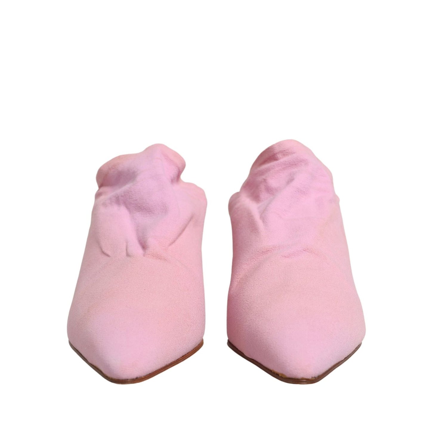 Dolce & Gabbana Pink Suede Heel Mule Shoes