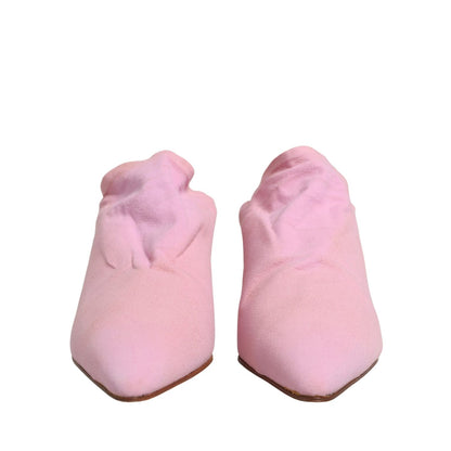 Dolce & Gabbana Pink Suede Heel Mule Shoes