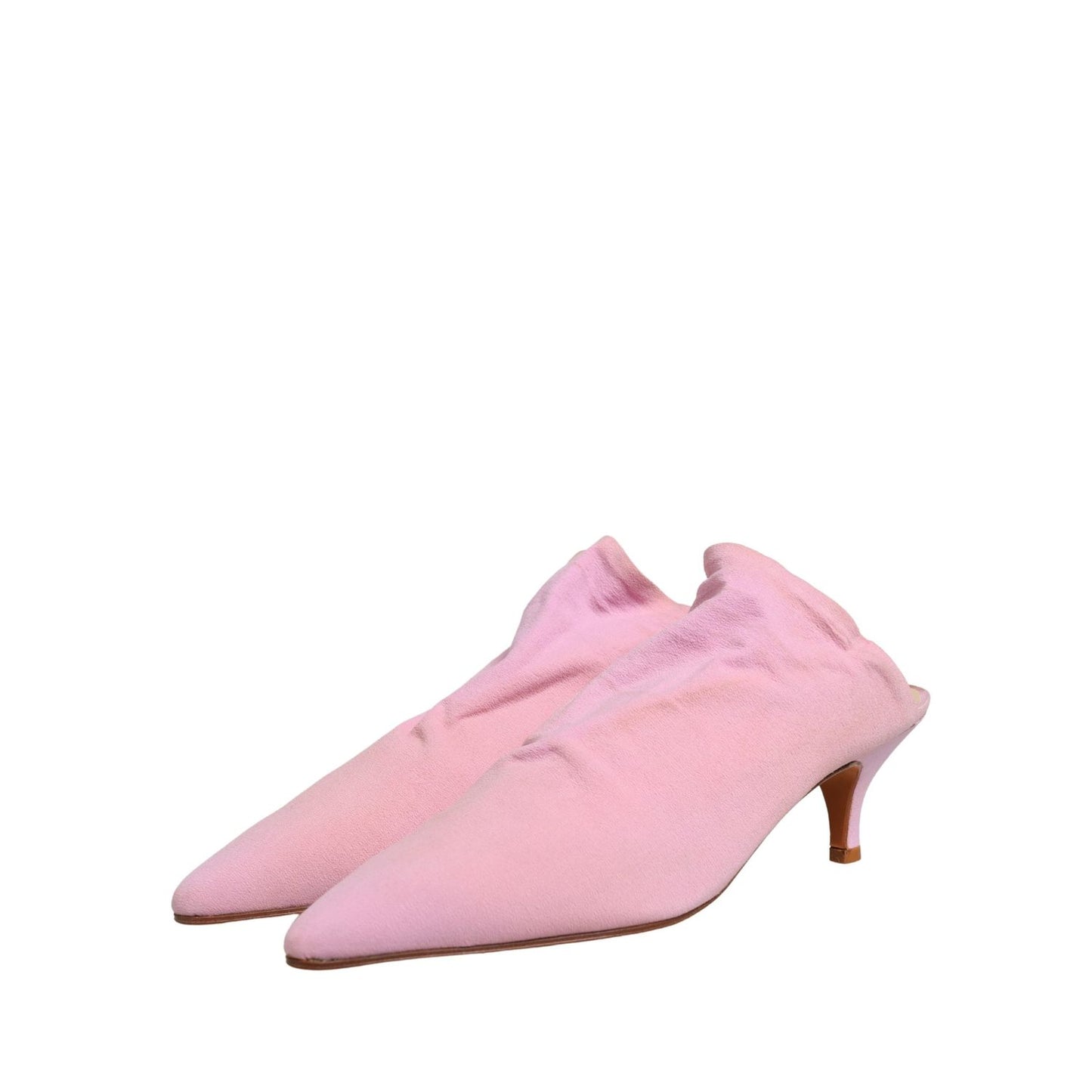 Dolce & Gabbana Pink Suede Heel Mule Shoes