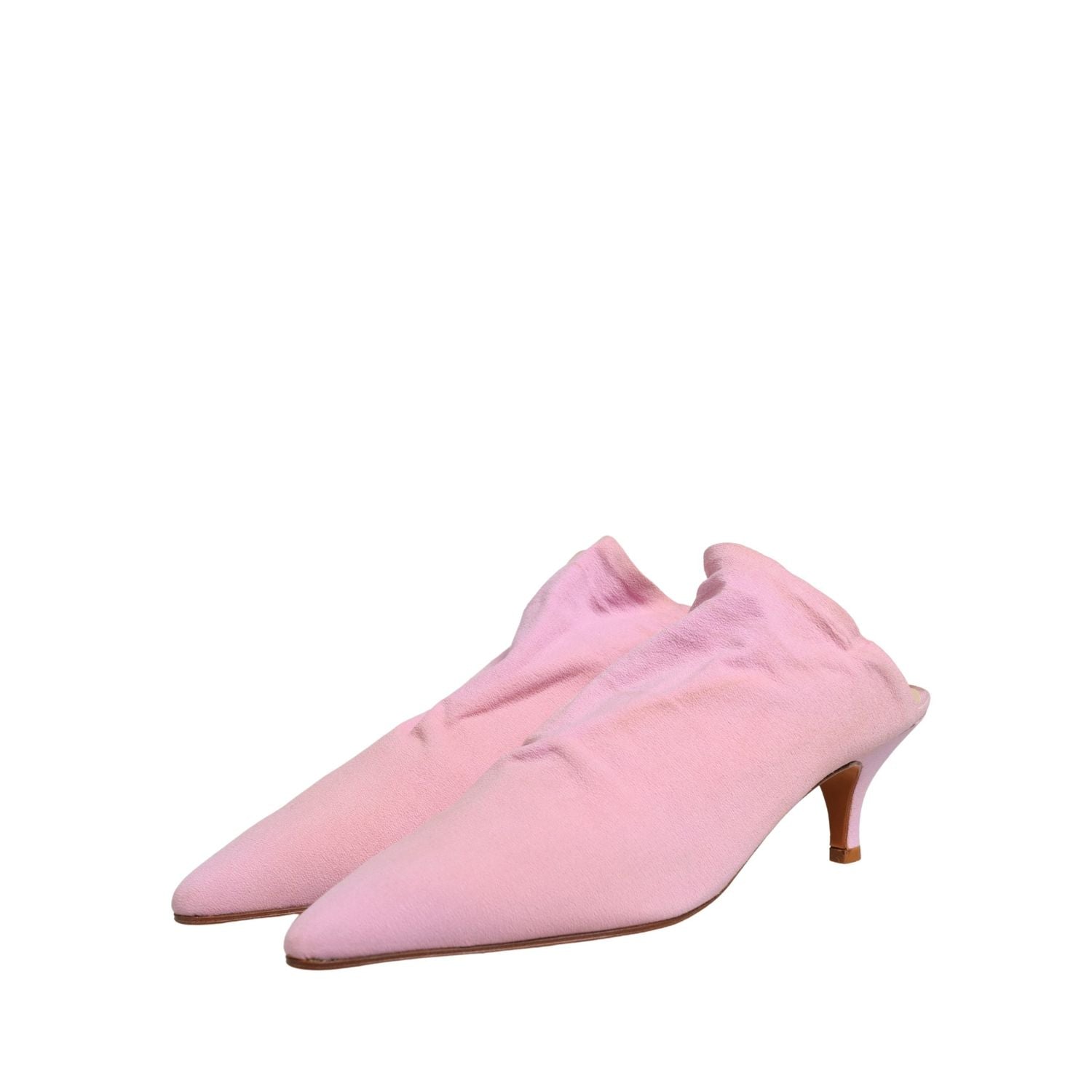 Dolce & Gabbana Pink Suede Heel Mule Shoes