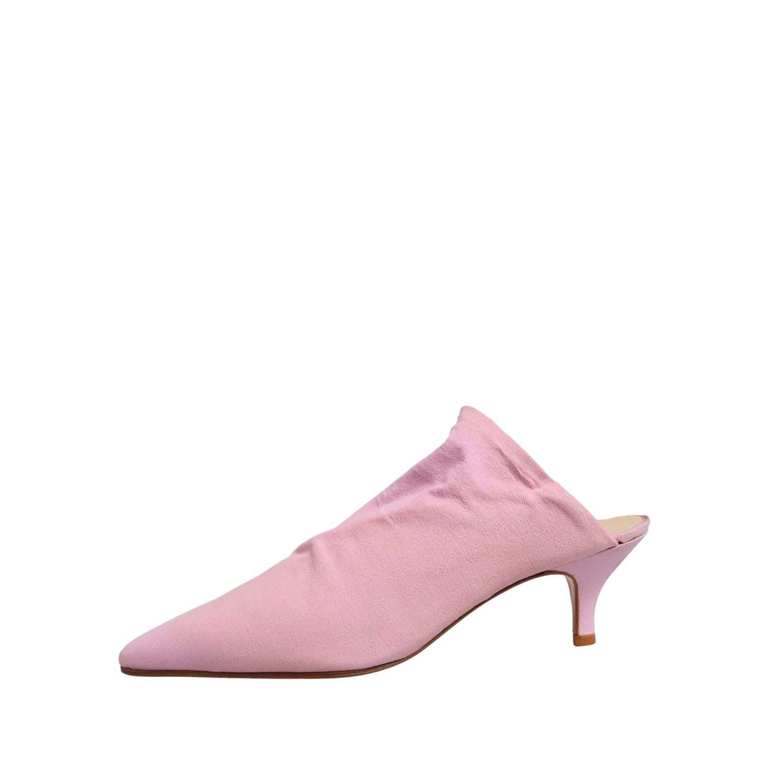 Dolce & Gabbana Pink Suede Heel Mule Shoes