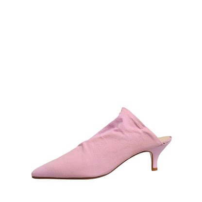 Dolce & Gabbana Pink Suede Heel Mule Shoes