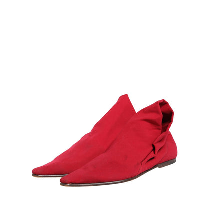 Dolce & Gabbana Red Suede Ankle Boots Shoes