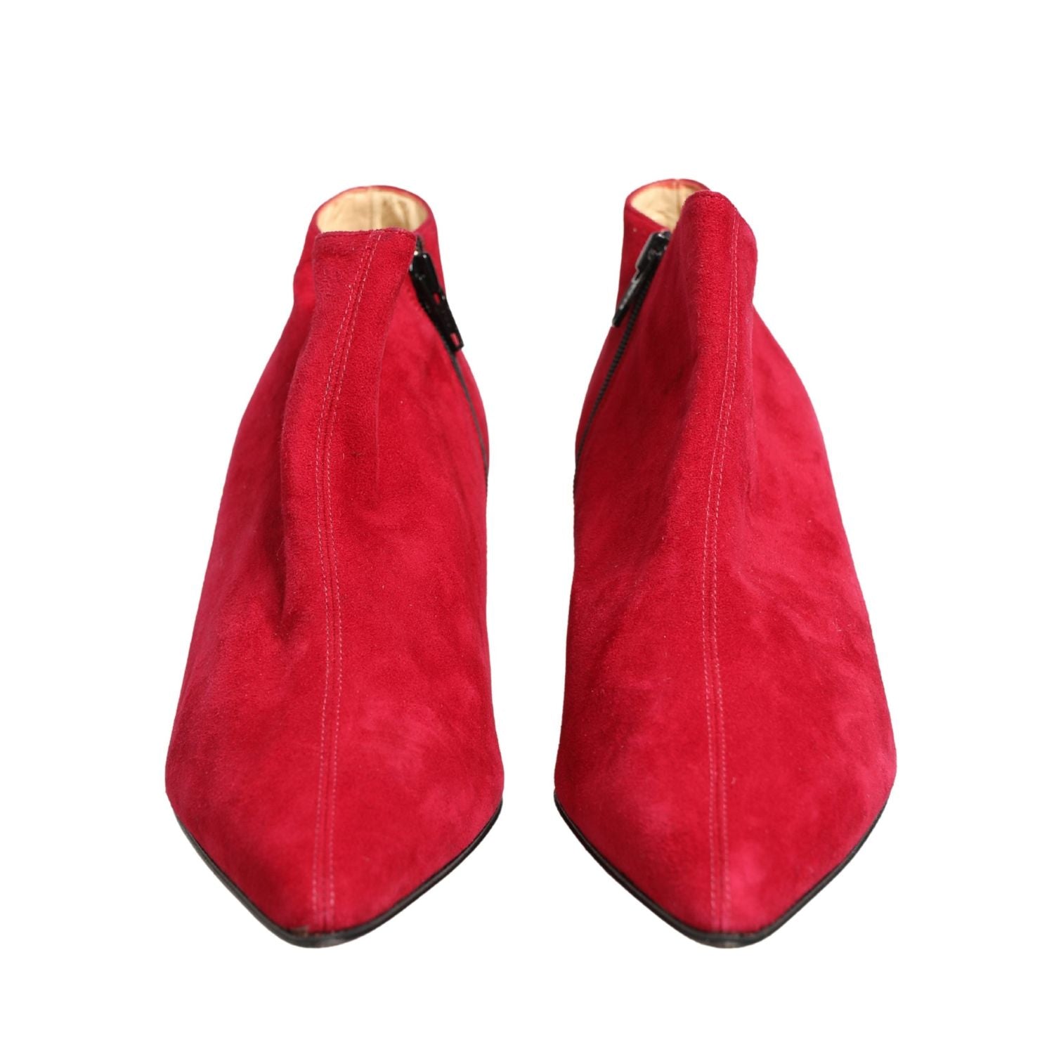 Dolce & Gabbana Red Suede Ankle Boots Shoes