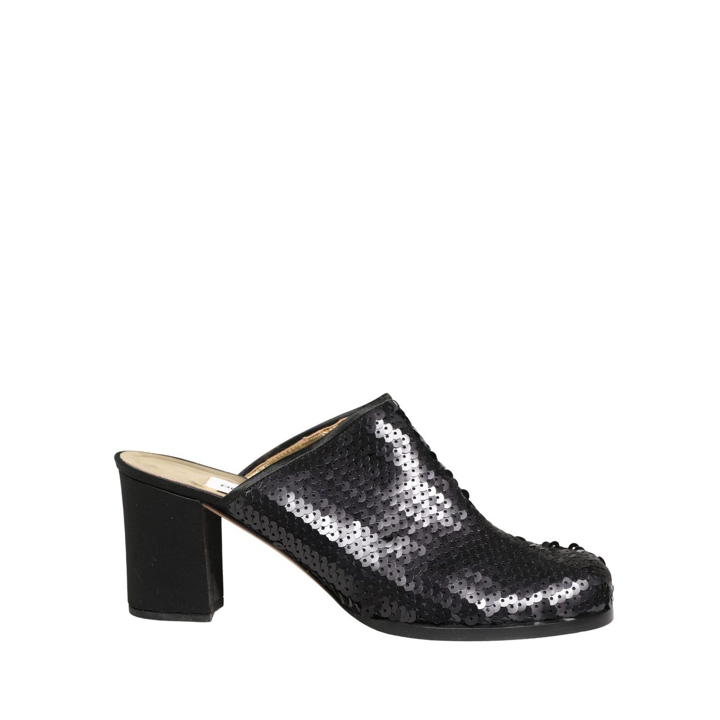 Dolce & Gabbana Black Sequined Mules Shoes