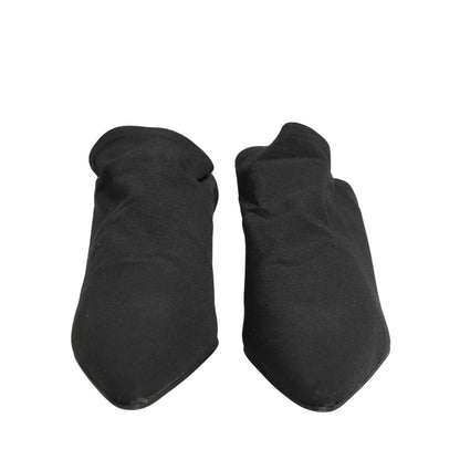 Dolce & Gabbana Black Suede Heel Mule Shoes