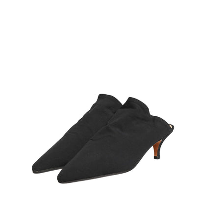 Dolce & Gabbana Black Suede Heel Mule Shoes