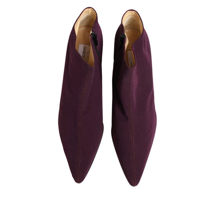 Dolce & Gabbana Purple Suede AnkleBoots Shoes