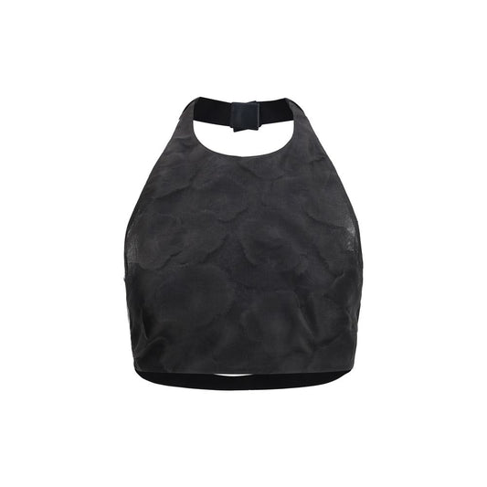 Max Mara Black Silk Pattern Shirt