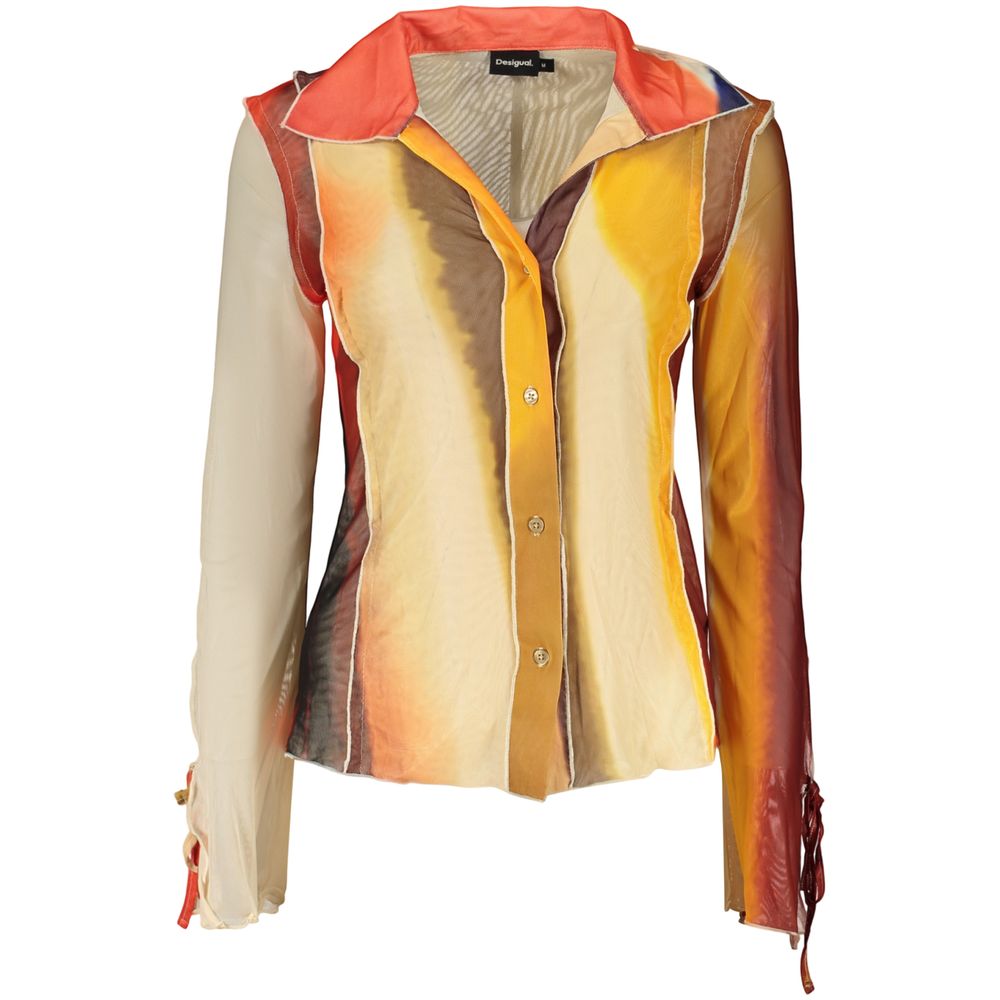 Desigual Beige Polyester Pattern Shirt