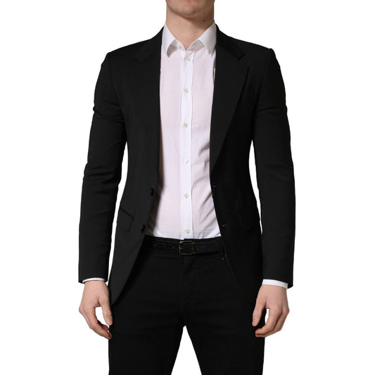 Dolce & Gabbana Black Polyester 2 Buttons Men Suit Jacket