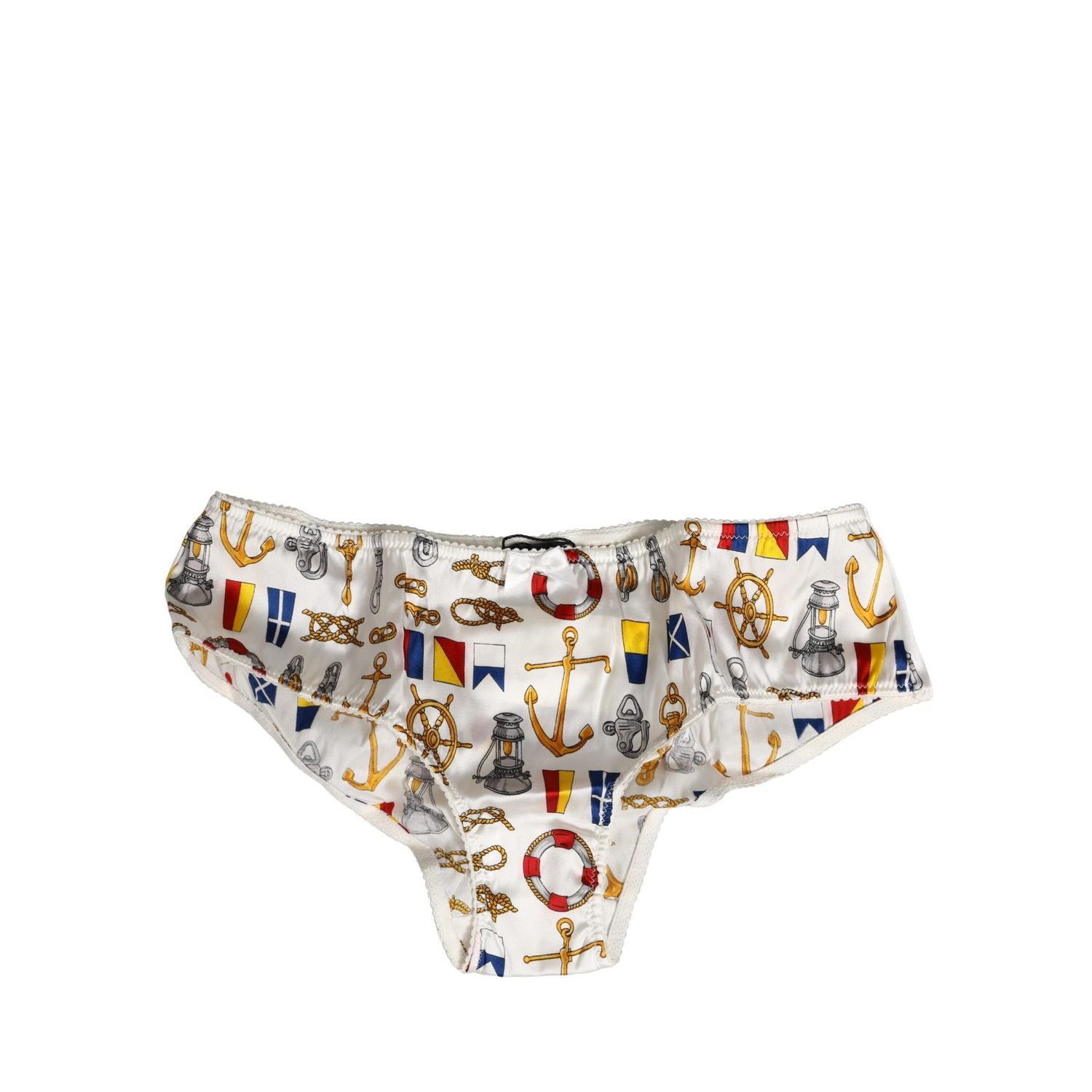 Dolce & Gabbana White Sailor Print Polyester Bottoms Underwear
