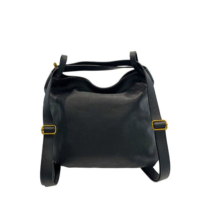 Baldinini Trend Black Leather Women Backpack