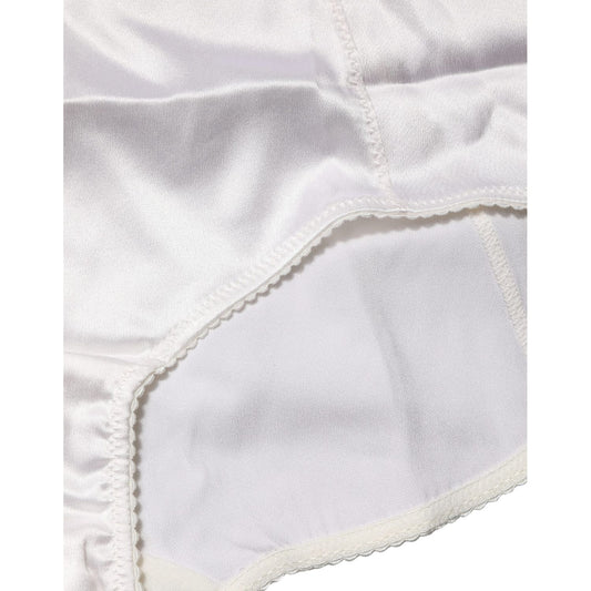 Dolce & Gabbana White Silk Blend High Waist Girdle Panty Underwear