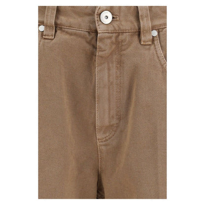 Brunello Cucinelli Brown Cotton Straight-Leg Jeans