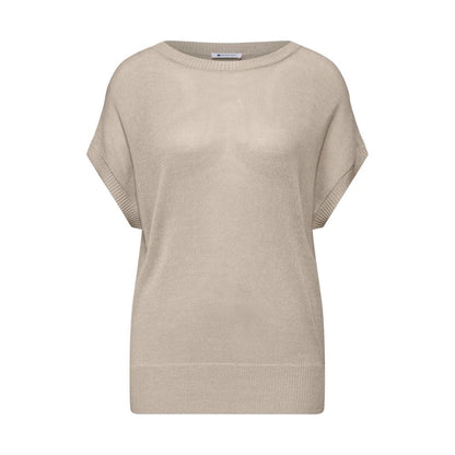 Street One Beige Viscose Sleeveles Sweater