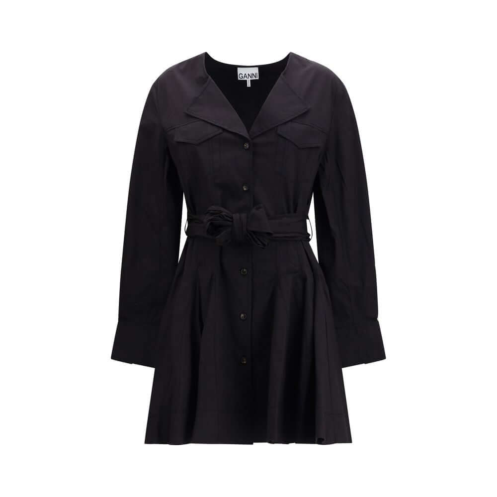 Ganni Black Cotton Casual Dress