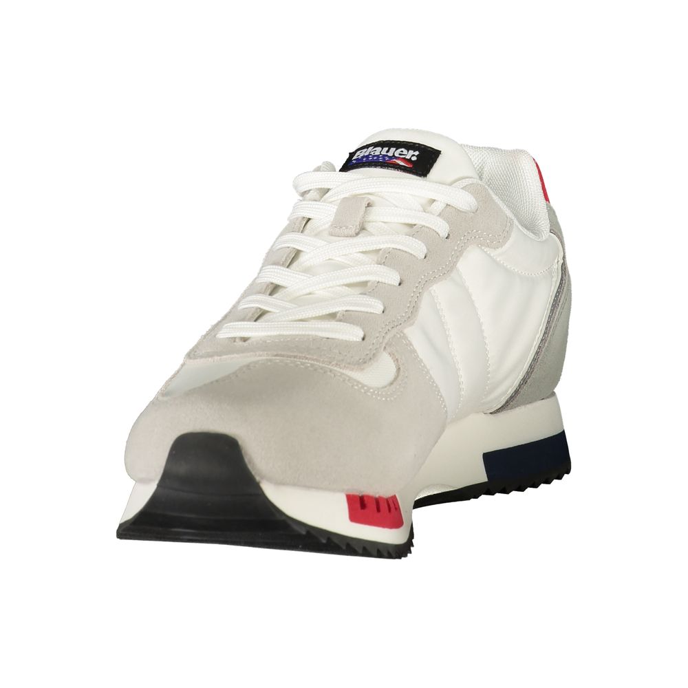 Blauer White Polyurethane Mens Sneaker