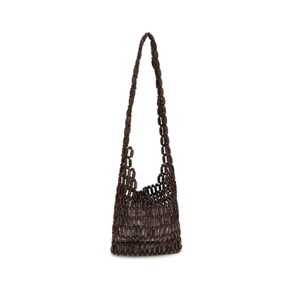 Staud Brown Wood Shoulder Bag