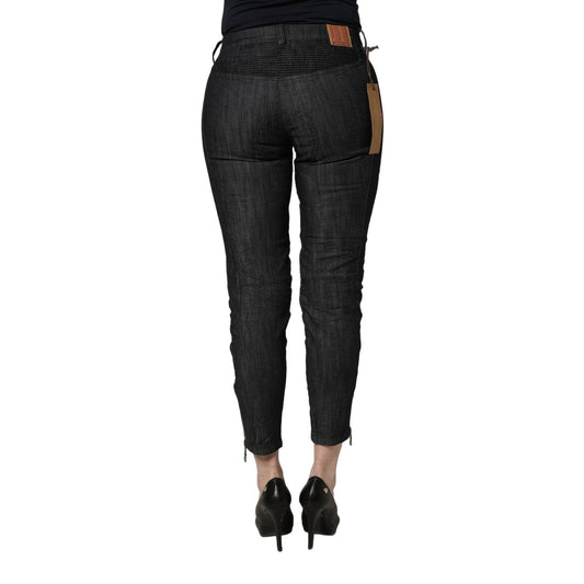 PLEIN SUD Black Cotton Mid Waist Skinny Denim Jeans