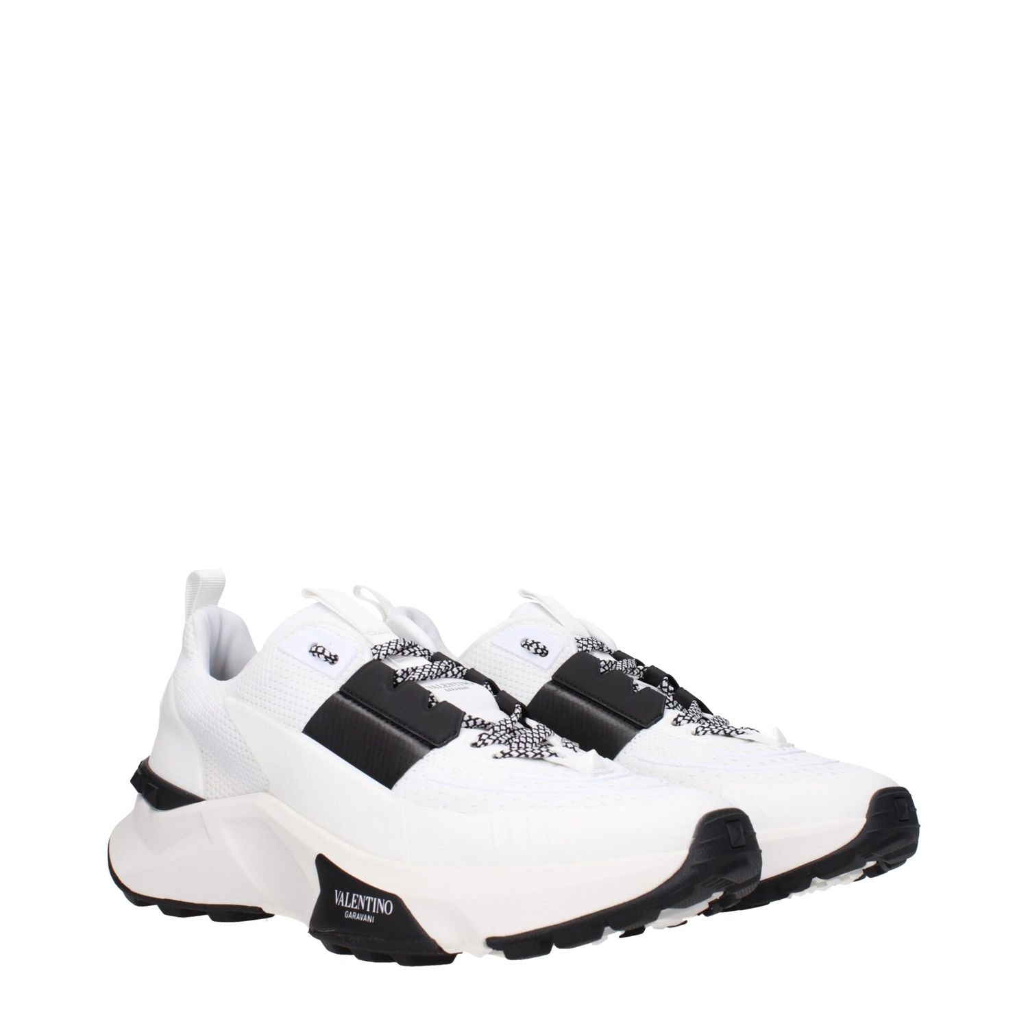 Valentino Garavani White Fabric Athletic Sneakers