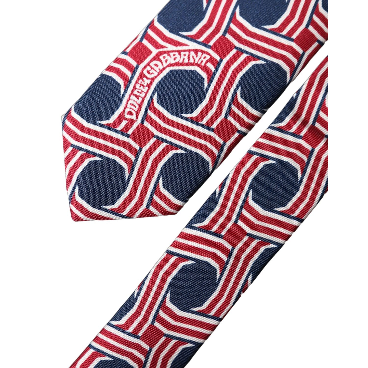 Dolce & Gabbana Multicolor Patterned Silk Adjustable Men Tied Necktie Tie