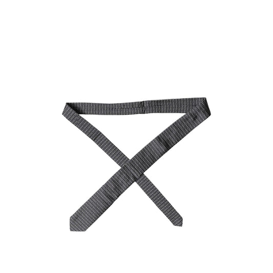 Dolce & Gabbana Black Geometric DG Silk Adjustable Men Tied Necktie Tie