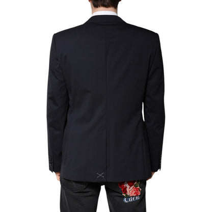 Dolce & Gabbana Blazer MARTINI Dark Blue Wool SingleBreasted Blazer