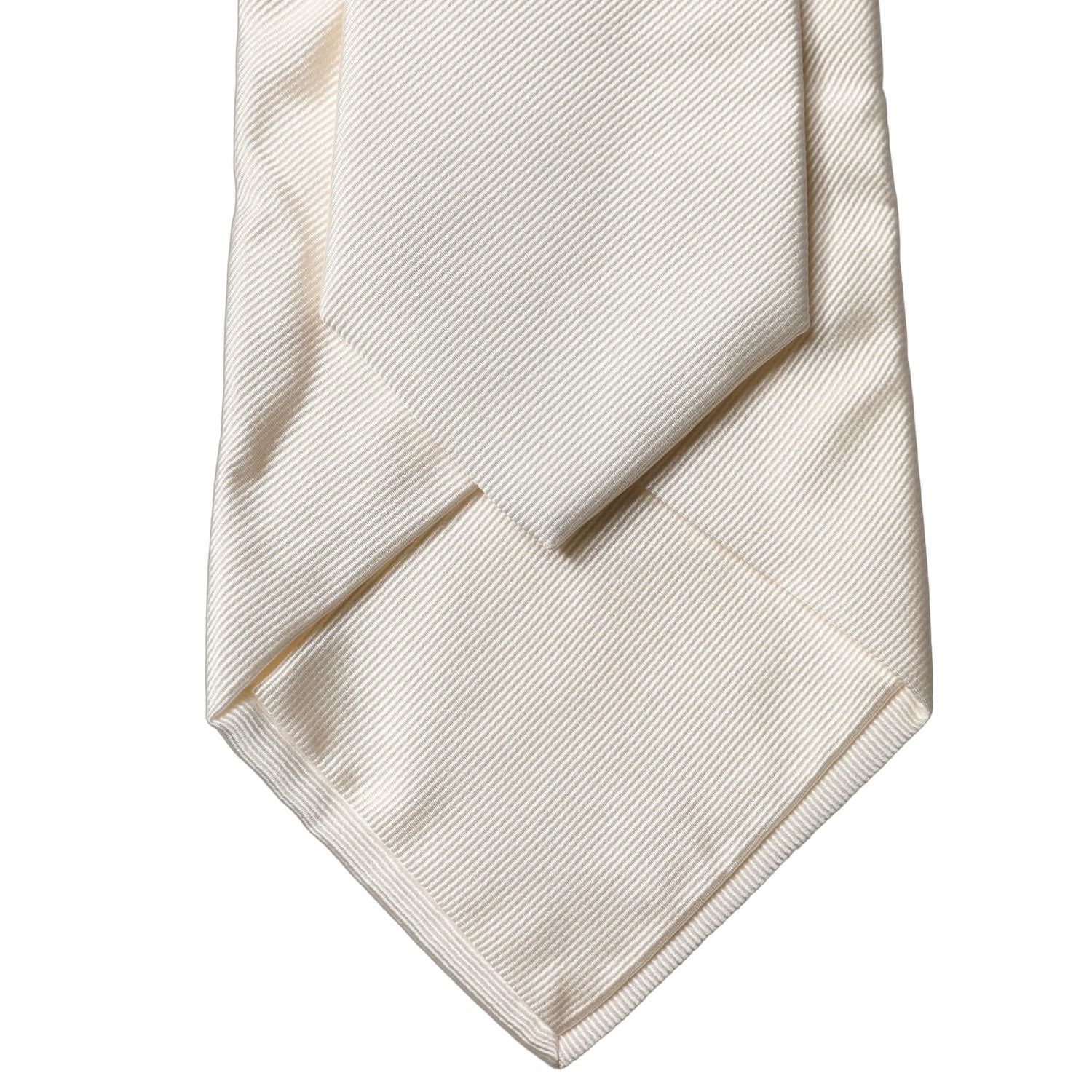 Dolce & Gabbana Off White Solid Silk Adjustable Women Tied Necktie Tie