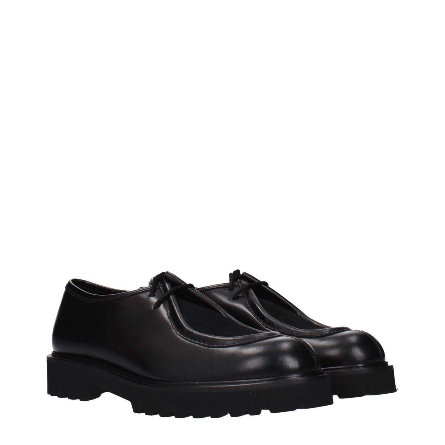 Max Mara Black Leather Oxfords And Derbies