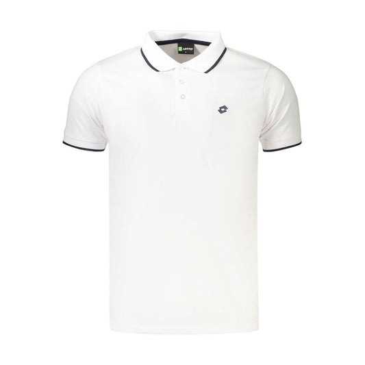 Lotto White Polyester Men's Polo Shirt