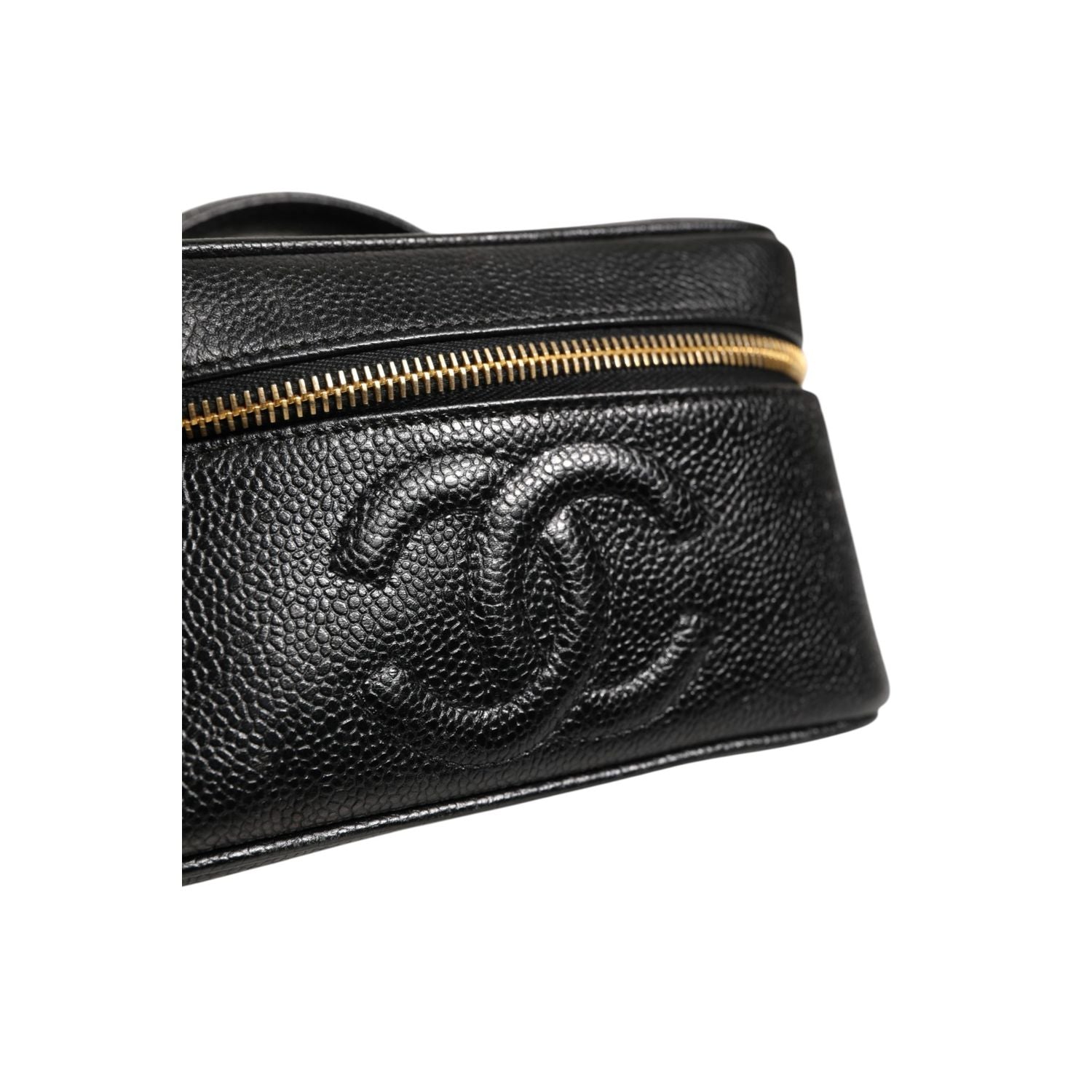 Chanel Black and gold makeup bag