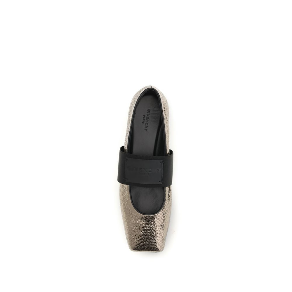 Givenchy Gold Calf Leather Bos Taurus Ballet Flats