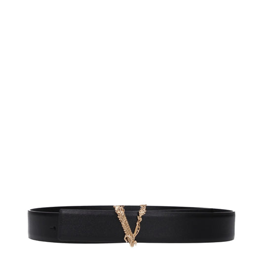 Versace Black Leather Regular Belt