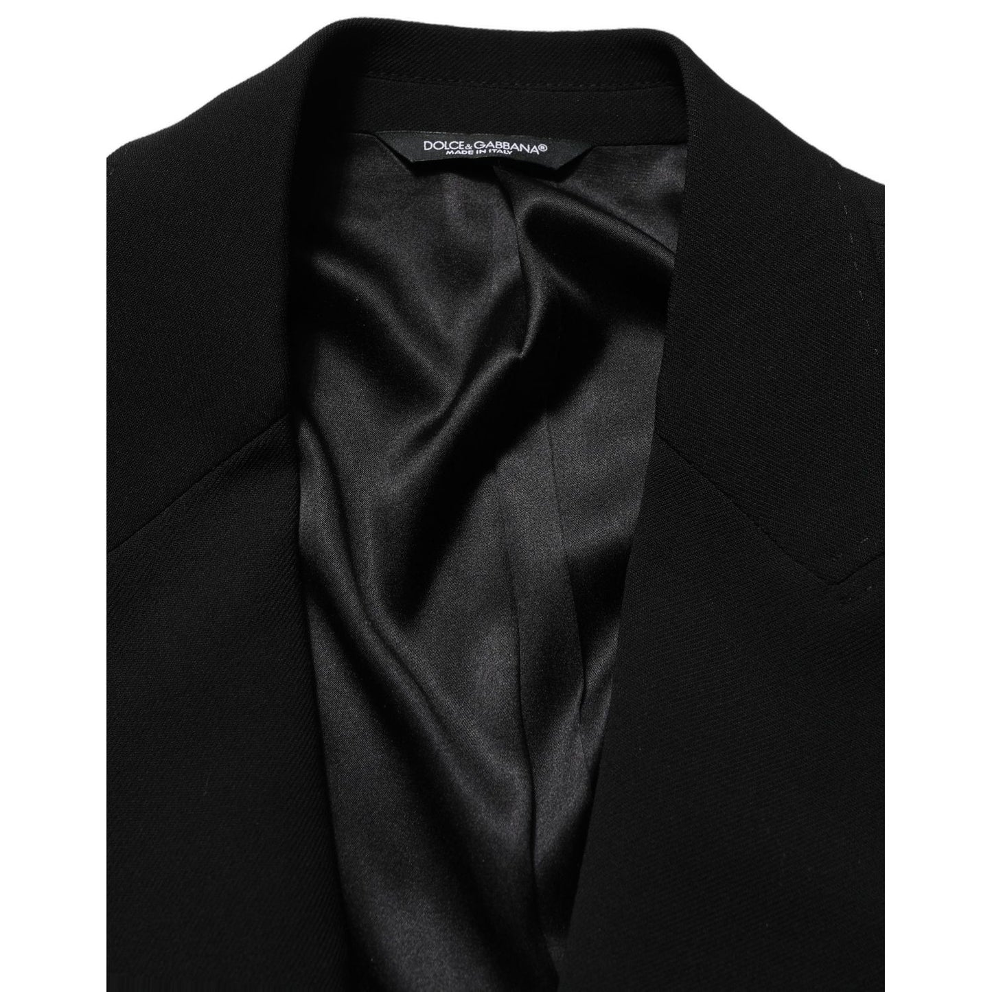 Dolce & Gabbana Black Wool Single Breasted Men Blazer Jacket