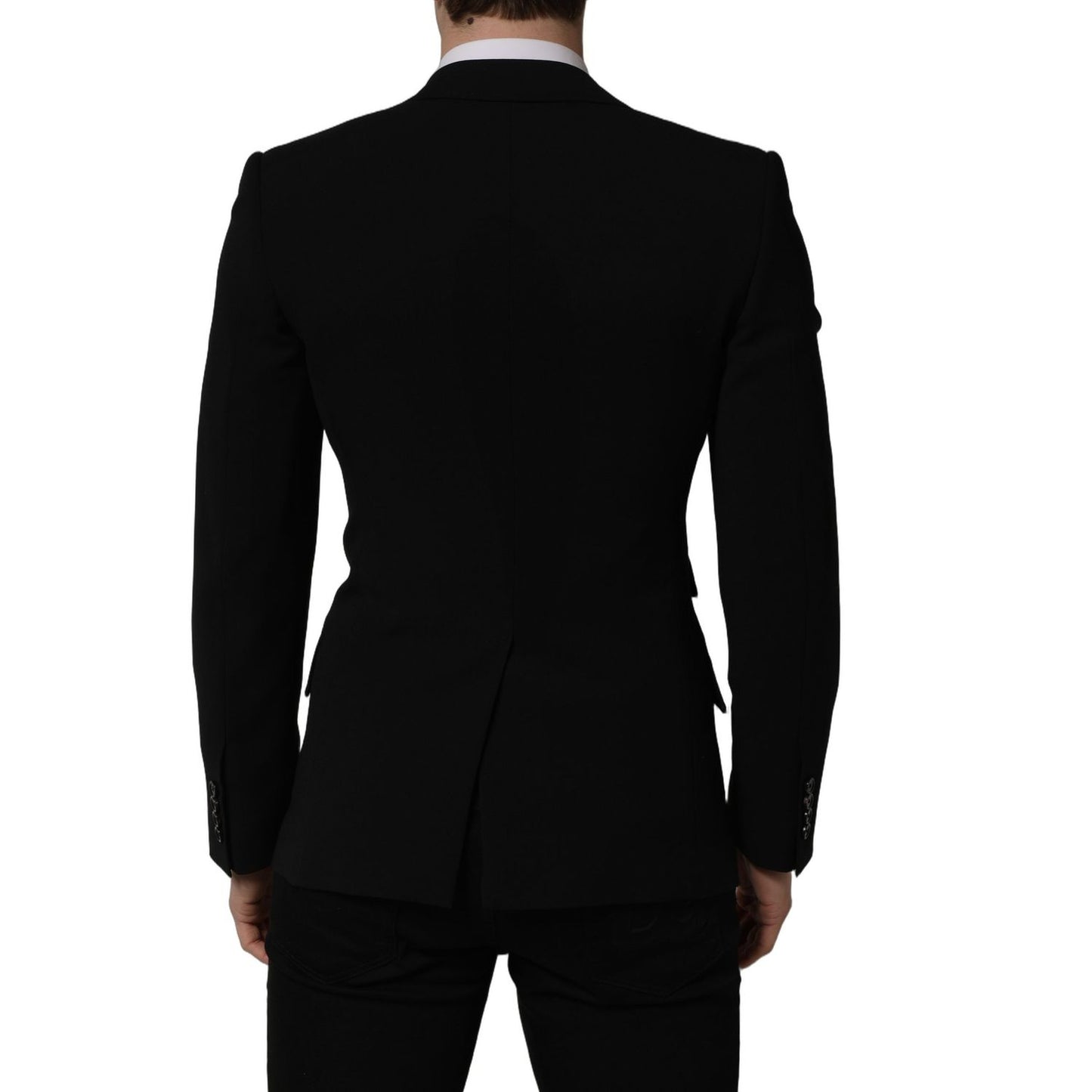 Dolce & Gabbana Black Wool Single Breasted Men Blazer Jacket