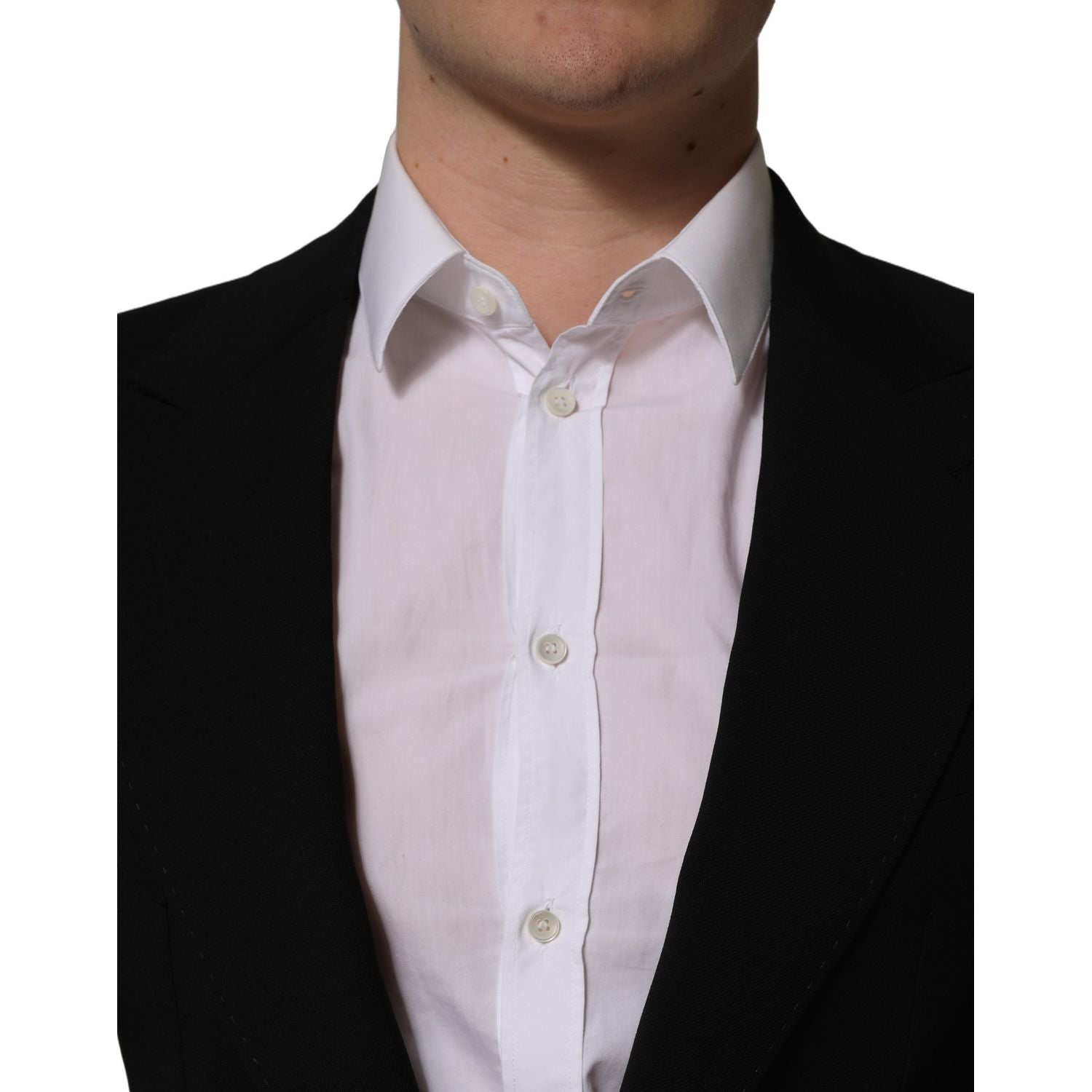 Dolce & Gabbana Black Wool Single Breasted Men Blazer Jacket