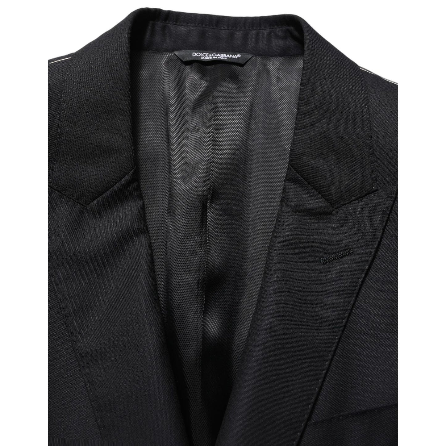 Dolce & Gabbana Black Wool Single Breasted Men Blazer Jacket
