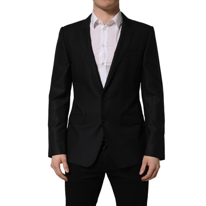 Dolce & Gabbana Black Wool Single Breasted Men Blazer Jacket