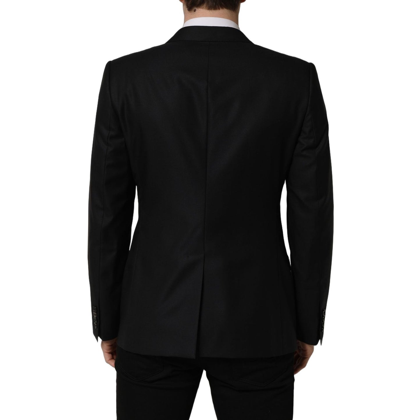 Dolce & Gabbana Black Wool Single Breasted Men Blazer Jacket