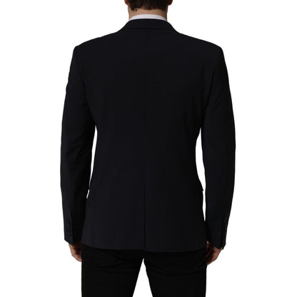 Dolce & Gabbana Dark Blue Wool Single Breasted Men Blazer Jacket