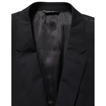 Dolce & Gabbana Black Wool Single Breasted Blazer Jacket
