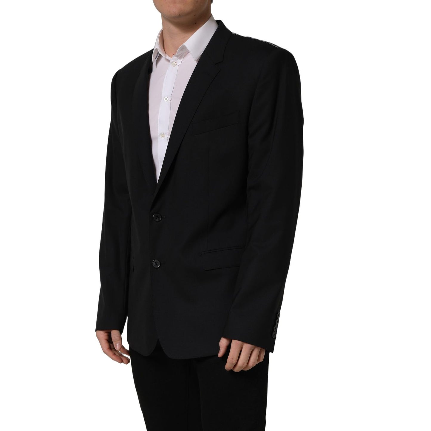 Dolce & Gabbana Black Wool Single Breasted Blazer Jacket