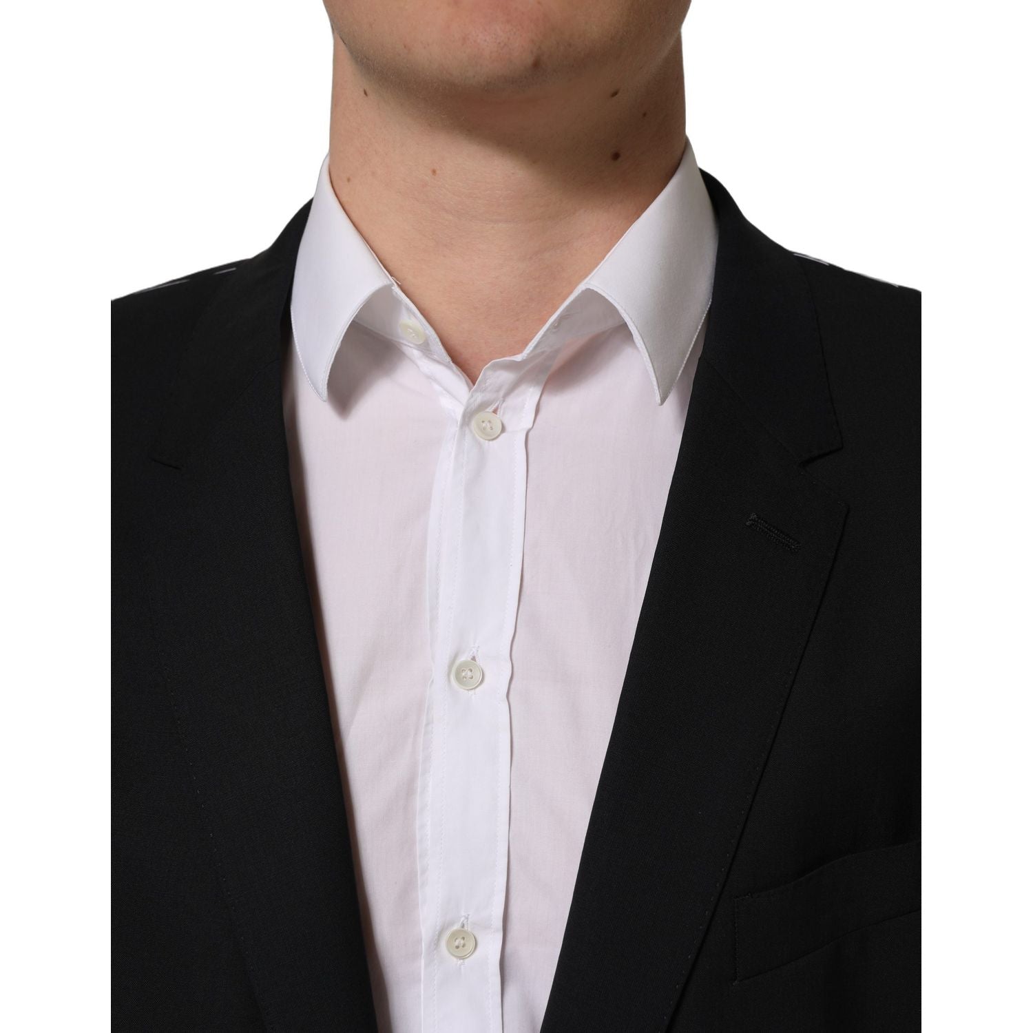 Dolce & Gabbana Black Wool Single Breasted Blazer Jacket
